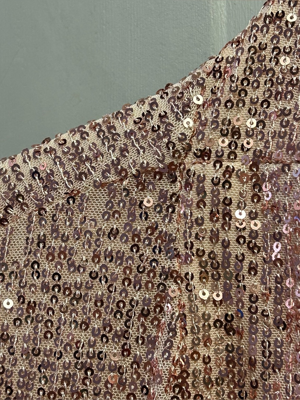 Mare Mare for Anthropologie Rose Gold Sequin Longline Duster Rose Gold Sz S NWT - Picture 14 of 14
